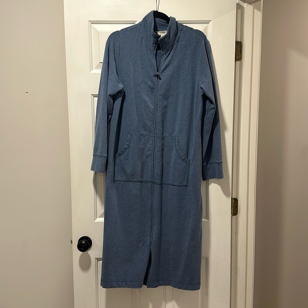 L.L. Bean Ultrasoft Sweatshirt Robe Size Medium in Blue